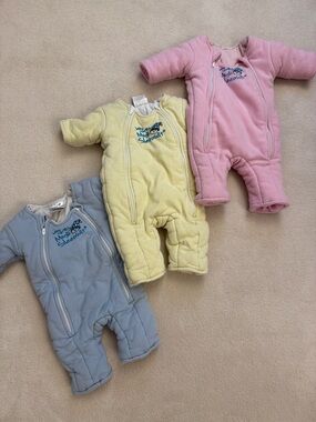 Lot of 3 Baby Merlin's magic sleepsuit small & large